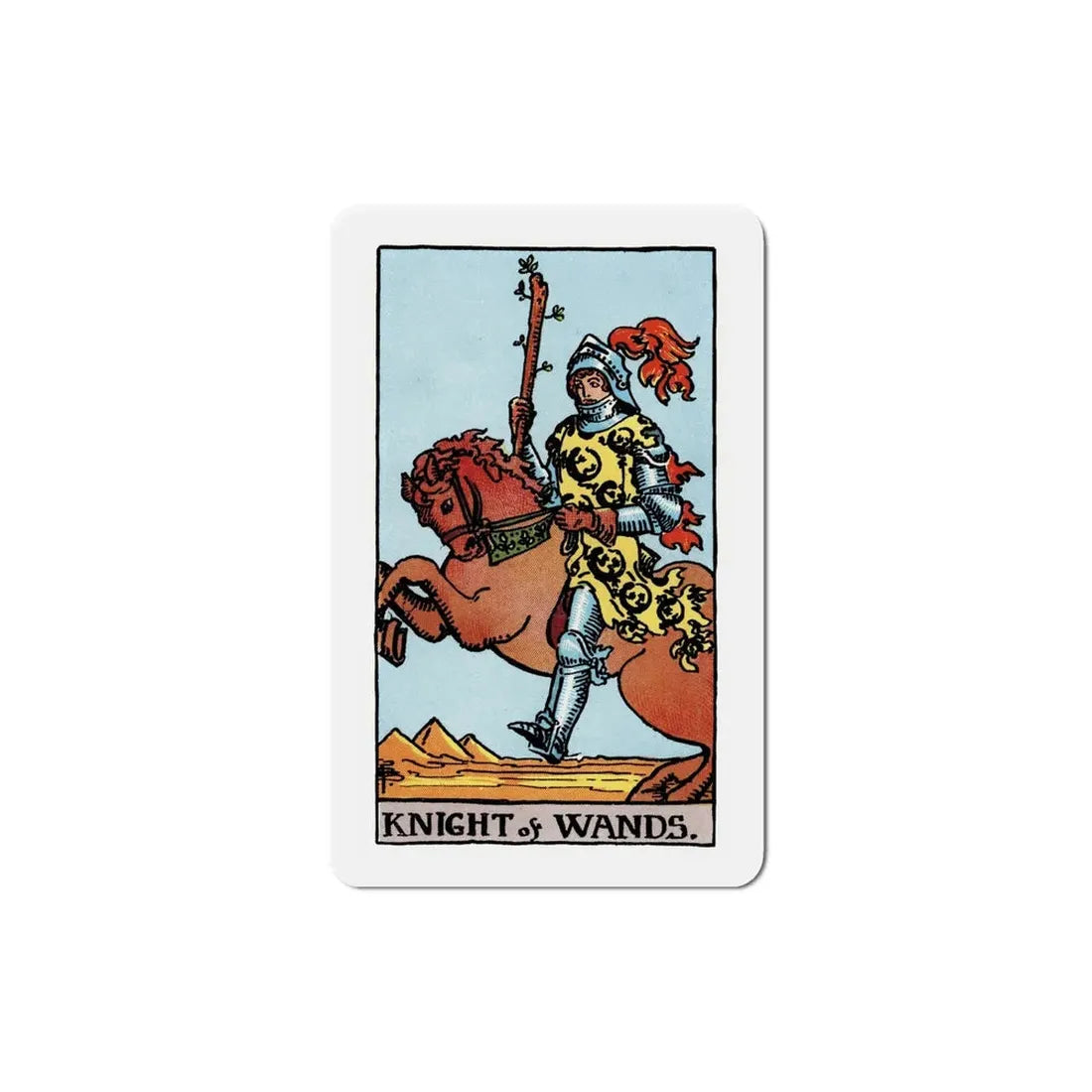 The Knight of Wands (Tarot Card) Refrigerator Magnet 6 Inch - The Sticker Space