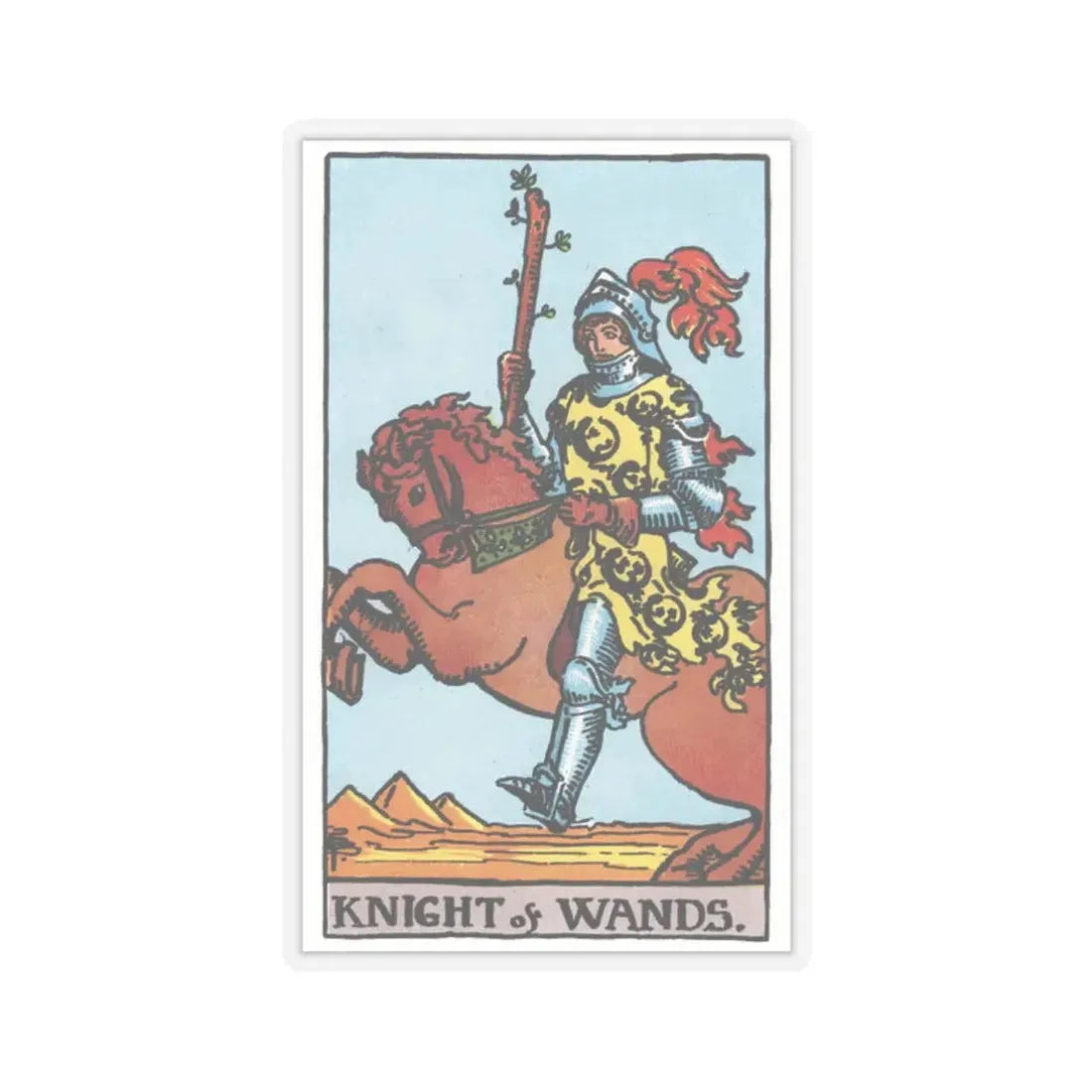 The Knight of Wands (Tarot Card) STICKER Vinyl Kiss-Cut Decal 2 Inch Transparent - The Sticker Space