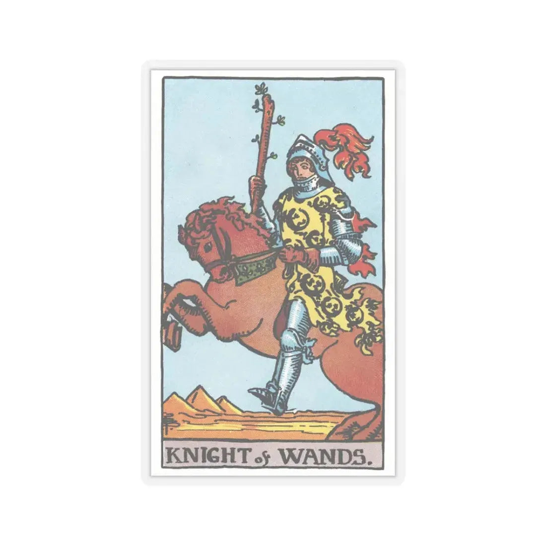 The Knight of Wands (Tarot Card) STICKER Vinyl Kiss-Cut Decal 3 Inch Transparent - The Sticker Space