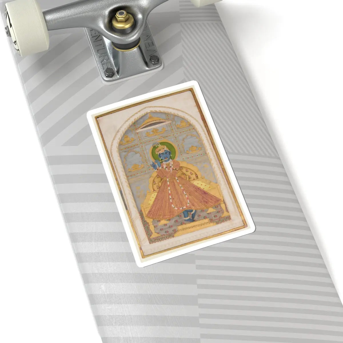 the Kota Master - Radha and Krishna Walk in a Flowering Grove (recto); Krishna Fluting (verso) - ca. 1720 (recto); ca. 1750–75 v2 - STICKER Vinyl Kiss-Cut Decal