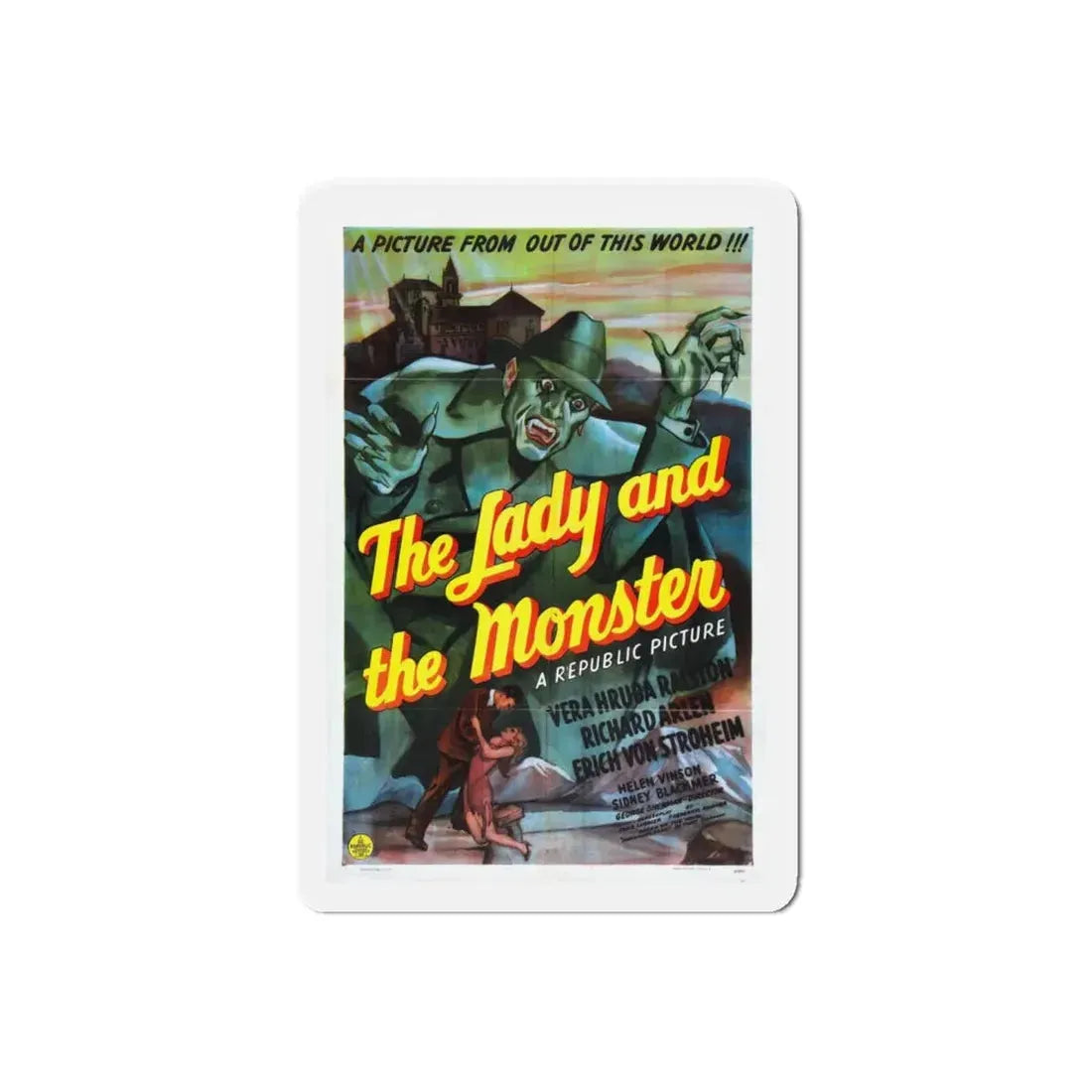 THE LADY AND THE MONSTER 1944 Movie Poster - Refrigerator Magnet 6 Inch Die-Cut - The Sticker Space