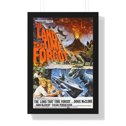 THE LAND THAT TIME FORGOT 1974 - Framed Movie Poster 16″ x 24″ Black - The Sticker Space