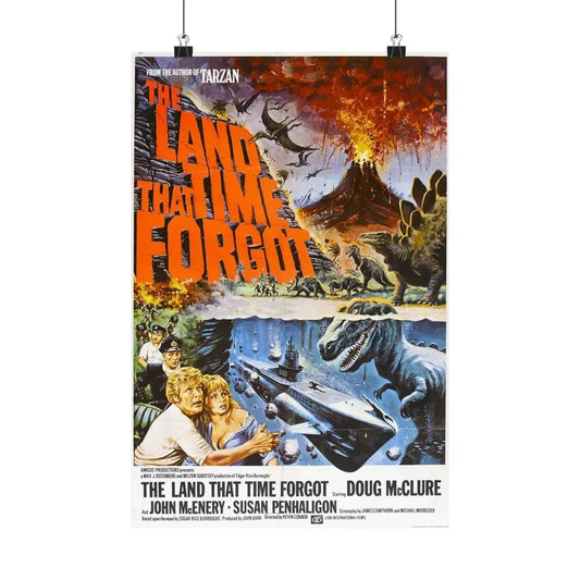 THE LAND THAT TIME FORGOT 1974 - Paper Movie Poster 12″ x 18″ Matte - The Sticker Space