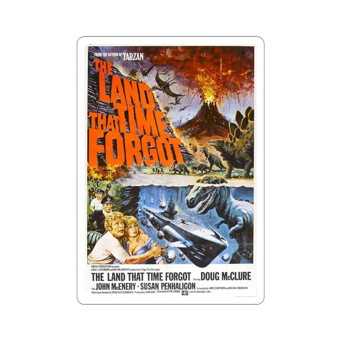 The Land That Time Forgot 1975 Movie Poster STICKER Vinyl Die-Cut Decal 4 Inch - The Sticker Space