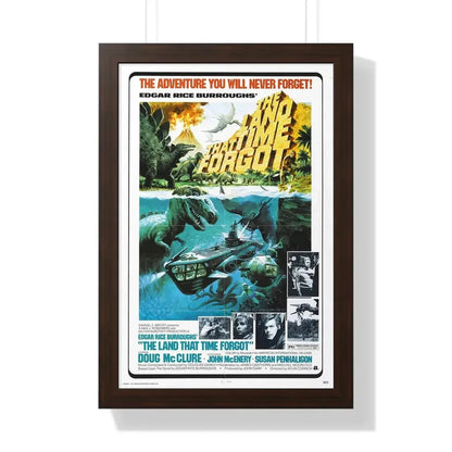 THE LAND THAT TIME FORGOT (2) 1974 - Framed Movie Poster 16″ x 24″ Walnut - The Sticker Space