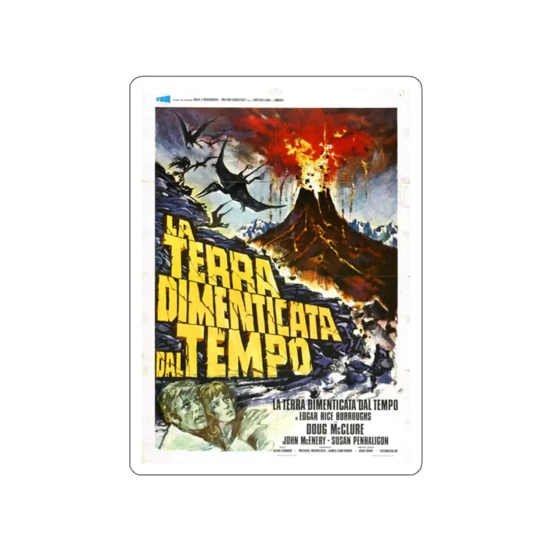 THE LAND THAT TIME FORGOT (ITALIAN) 1974 Movie Poster STICKER Vinyl Die-Cut Decal 2 Inch - The Sticker Space