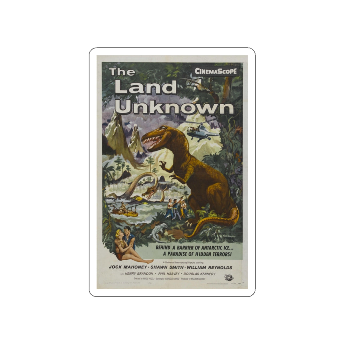 THE LAND UNKNOWN 1957 Movie Poster STICKER Vinyl Die-Cut Decal-White-The Sticker Space