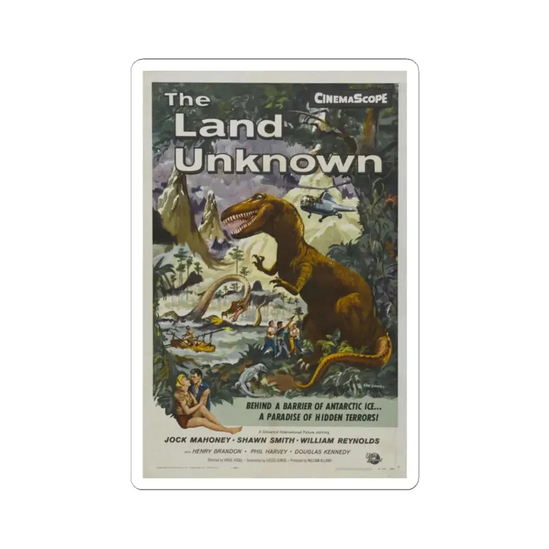 THE LAND UNKNOWN 1957 Movie Poster - STICKER Vinyl Kiss-Cut Decal 2 Inch White - The Sticker Space