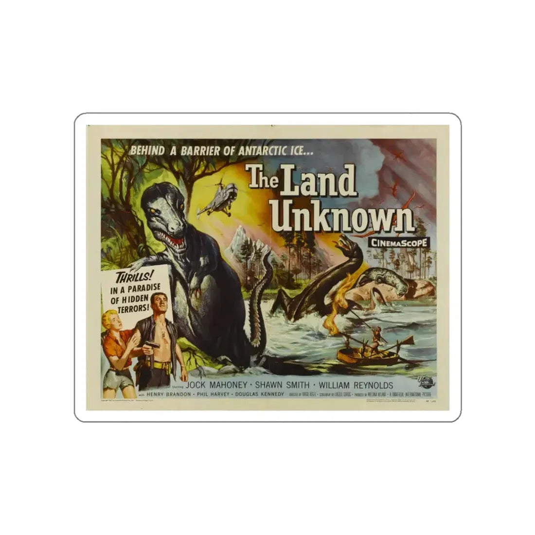 THE LAND UNKNOWN (2) 1957 Movie Poster STICKER Vinyl Die-Cut Decal 3 Inch - The Sticker Space