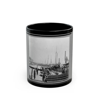 The Landing At City Point, Virginia (U.S. Civil War) Black Coffee Mug-11oz-The Sticker Space