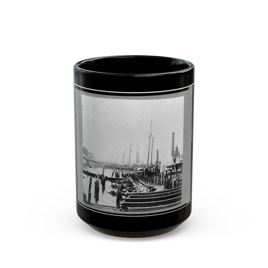 The Landing At City Point, Virginia (U.S. Civil War) Black Coffee Mug-15oz-The Sticker Space