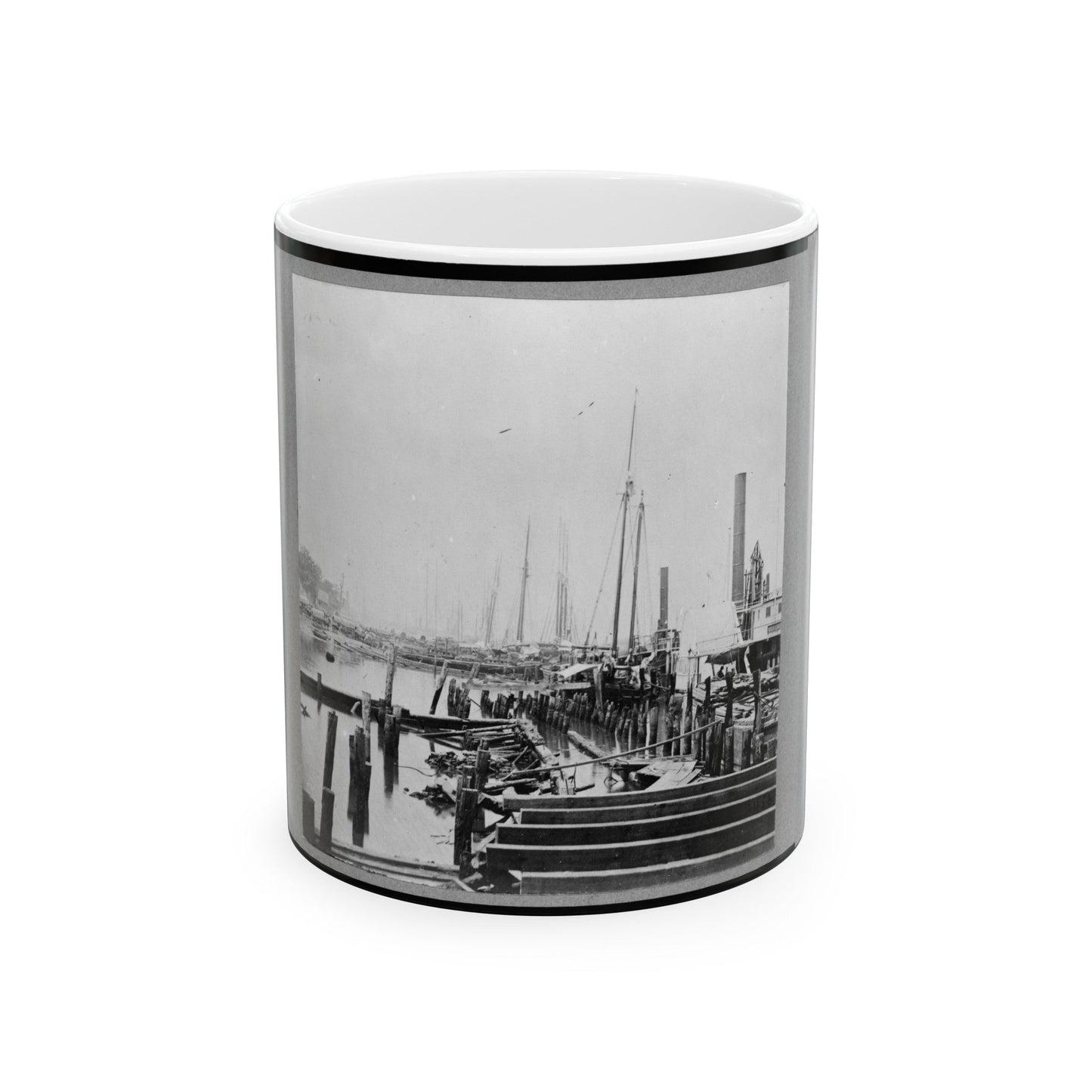 The Landing At City Point, Virginia (U.S. Civil War) White Coffee Mug-11oz-The Sticker Space