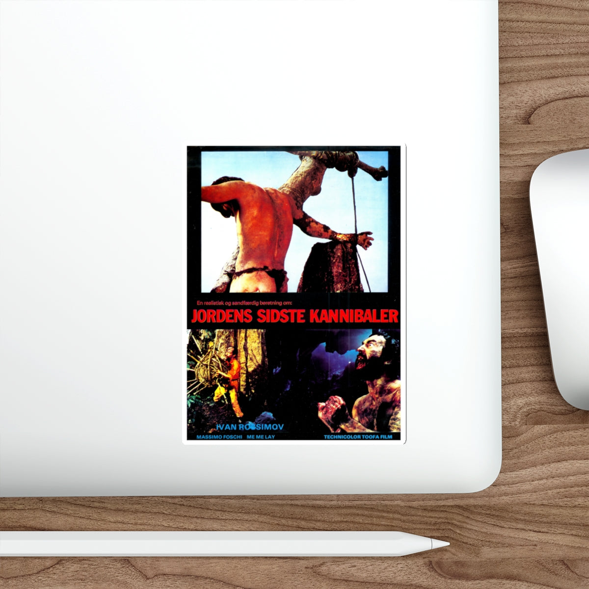 THE LAST CANNIBAL WORLD (DANISH) 1977 Movie Poster STICKER Vinyl Die-Cut Decal-The Sticker Space