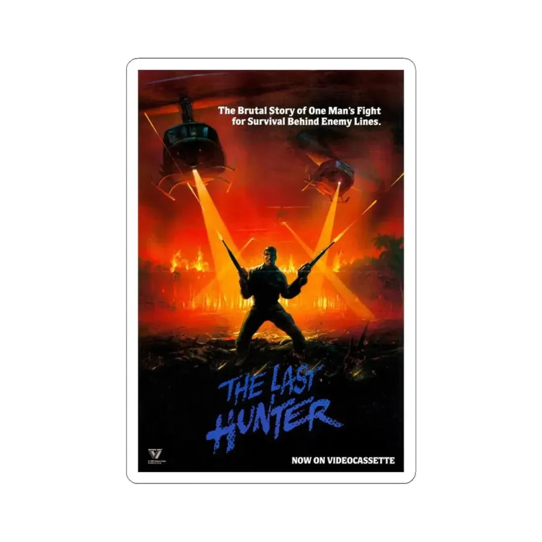 THE LAST HUNTER 1980 Movie Poster - STICKER Vinyl Kiss-Cut Decal 3 Inch White - The Sticker Space