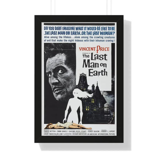 THE LAST MAN ON EARTH 1964 - Framed Movie Poster 16″ x 24″ Black - The Sticker Space
