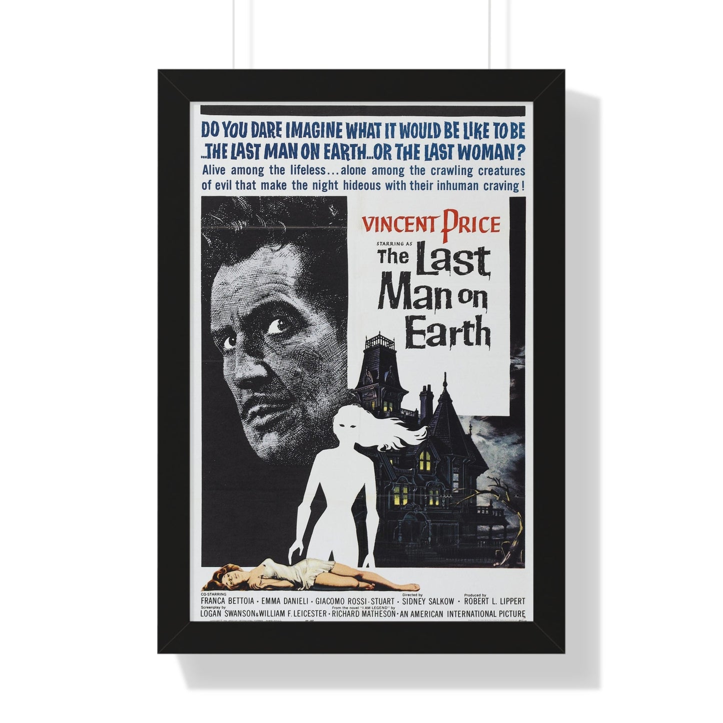 THE LAST MAN ON EARTH 1964 - Framed Movie Poster-16″ x 24″-The Sticker Space