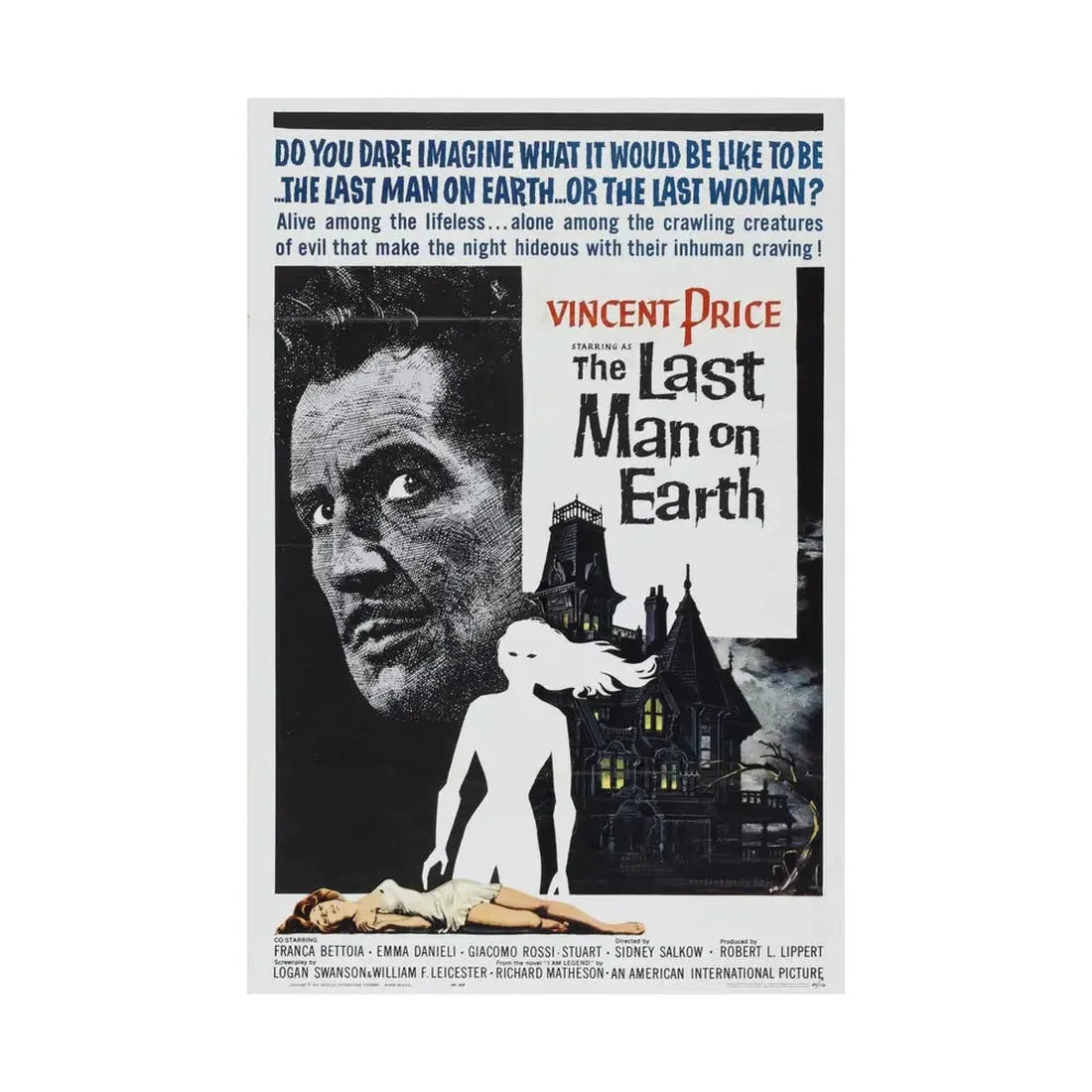 THE LAST MAN ON EARTH 1964 - Paper Movie Poster - The Sticker Space