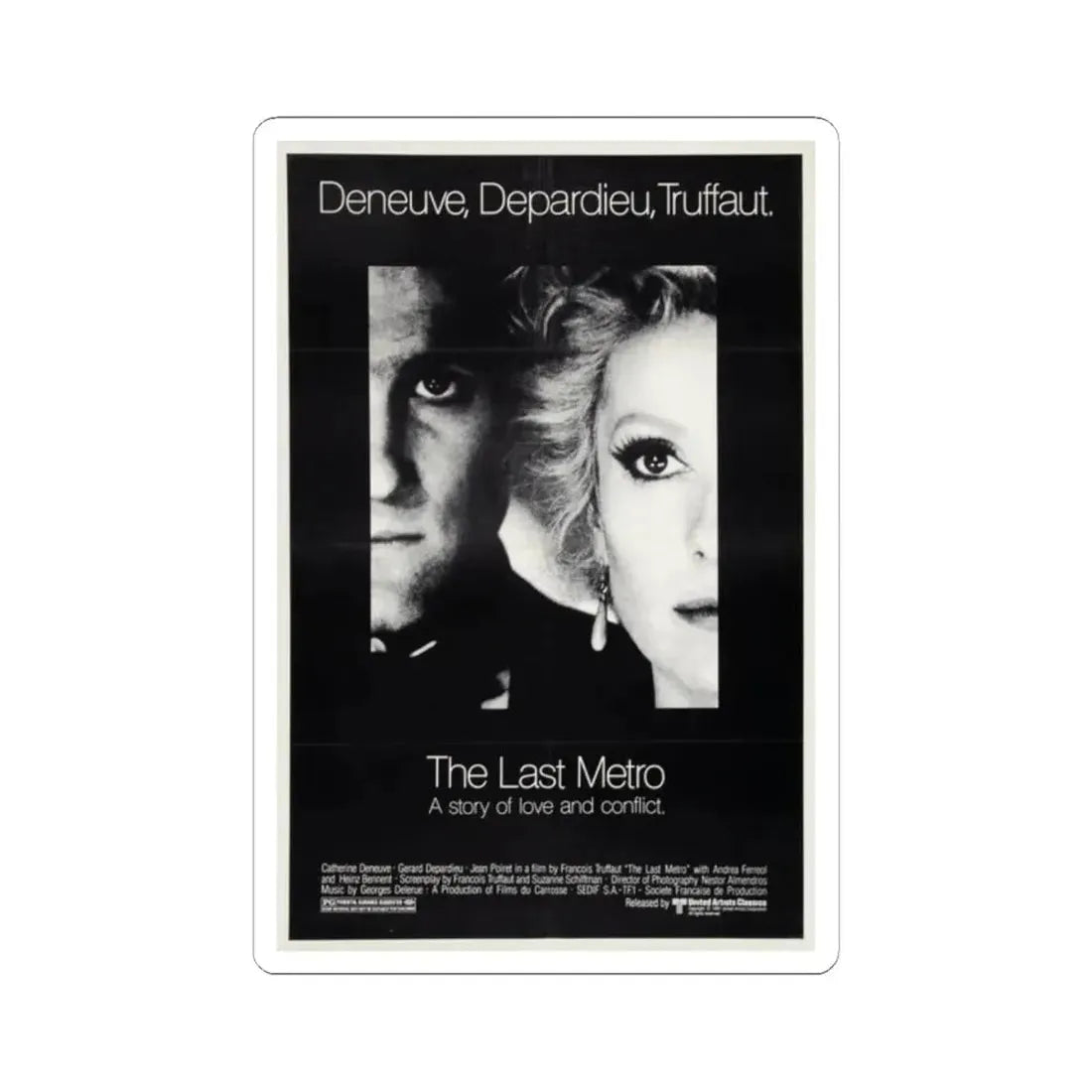 The Last Metro 1981 Movie Poster - STICKER Vinyl Kiss-Cut Decal 2 Inch White - The Sticker Space