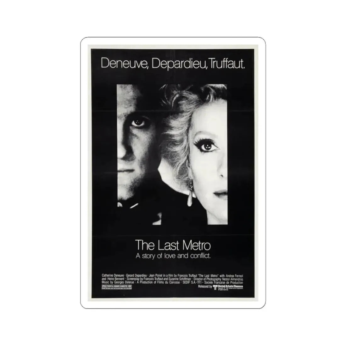 The Last Metro 1981 Movie Poster - STICKER Vinyl Kiss-Cut Decal 3 Inch White - The Sticker Space