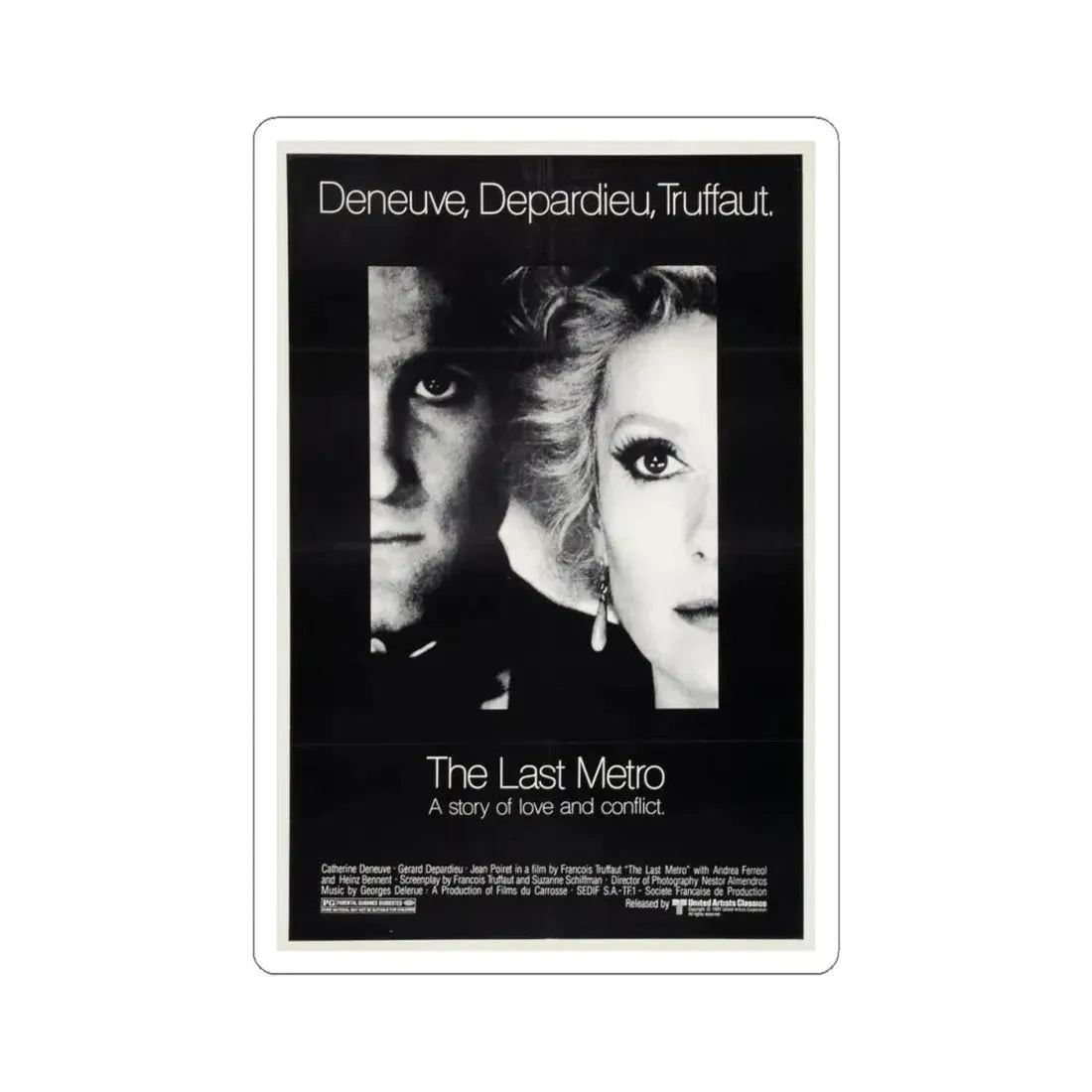 The Last Metro 1981 Movie Poster - STICKER Vinyl Kiss-Cut Decal 4 Inch White - The Sticker Space