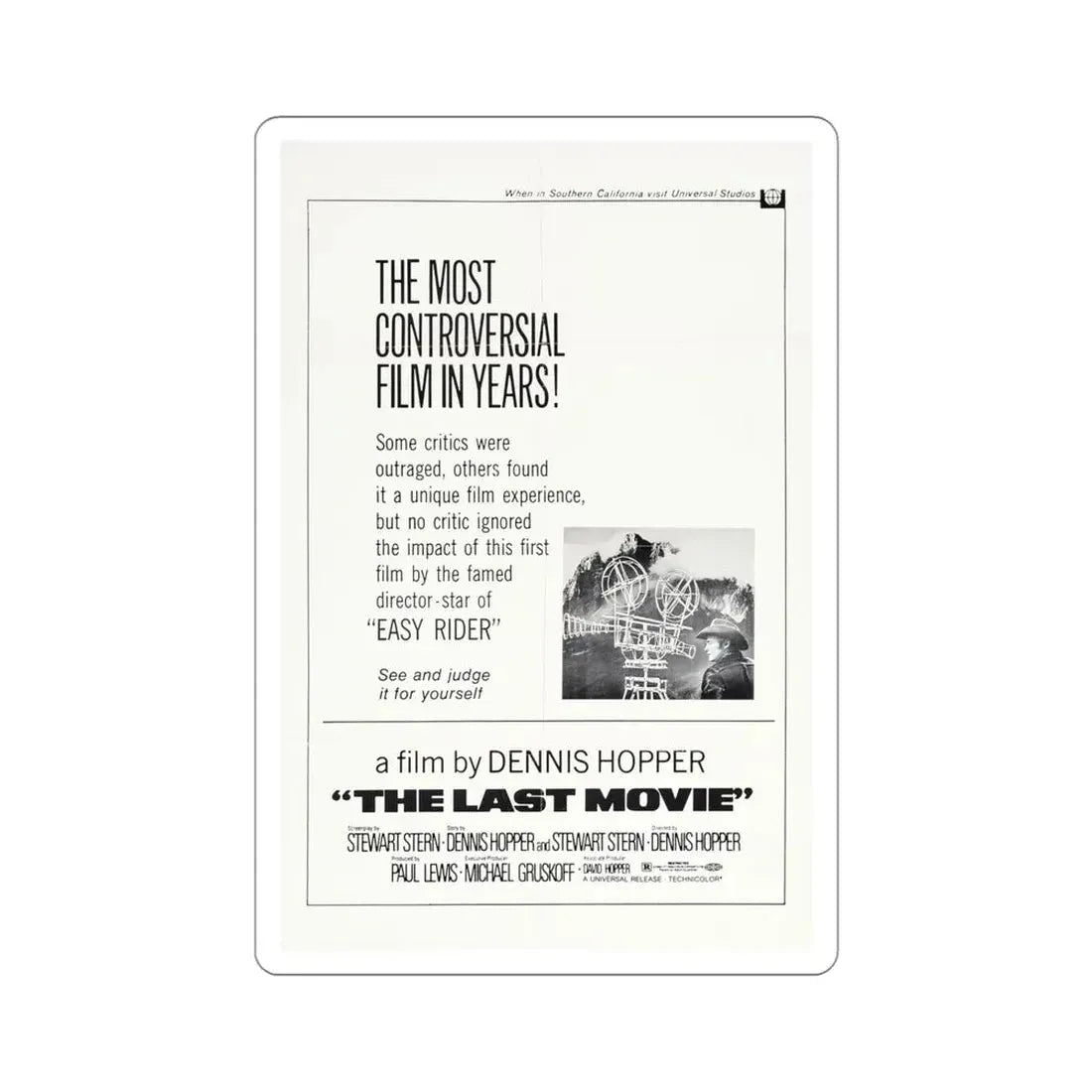 The Last Movie 1971 Movie Poster STICKER Vinyl Die-Cut Decal 4 Inch - The Sticker Space