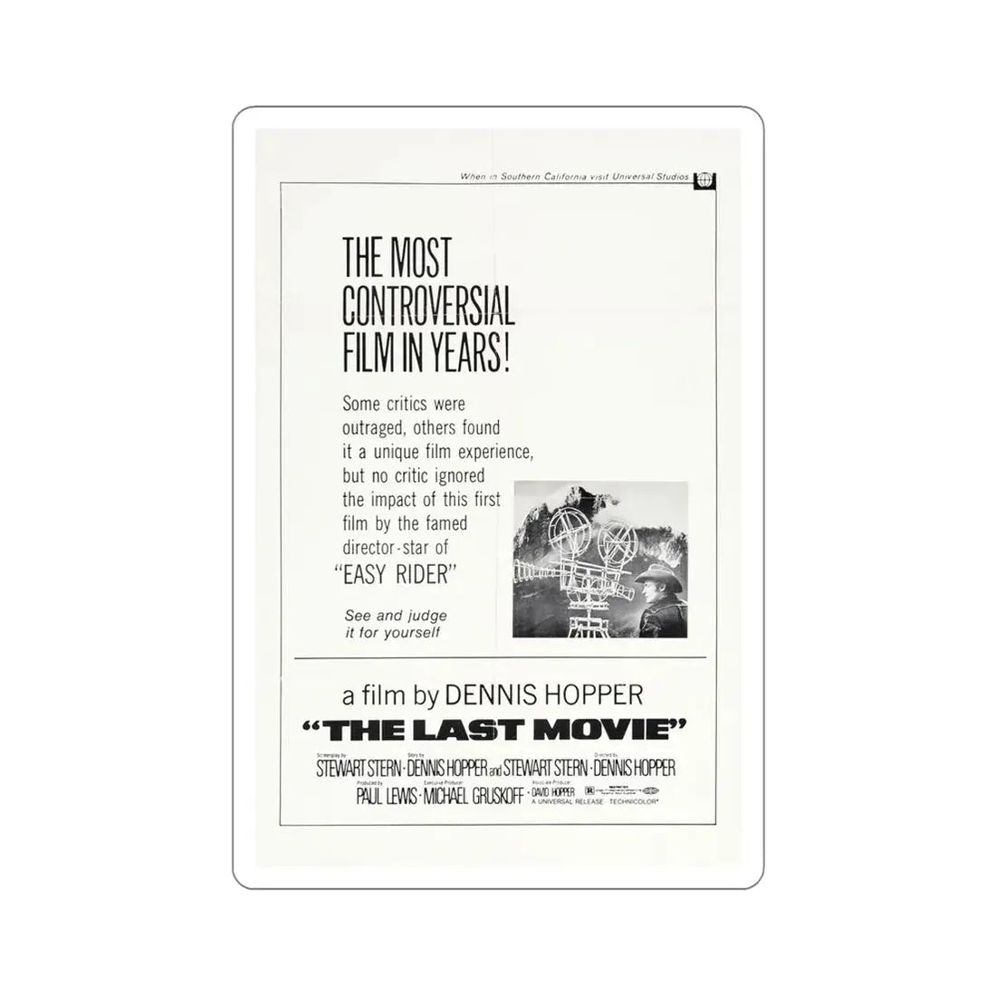 The Last Movie 1971 Movie Poster STICKER Vinyl Die-Cut Decal 6 Inch - The Sticker Space