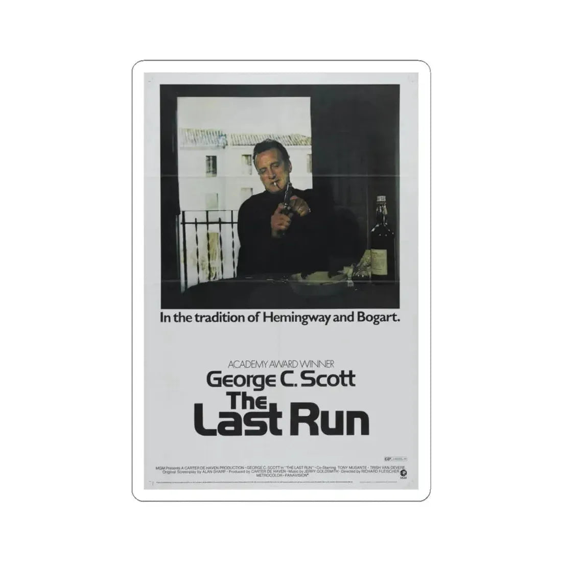 The Last Run 1971 Movie Poster - STICKER Vinyl Kiss-Cut Decal 4 Inch White - The Sticker Space