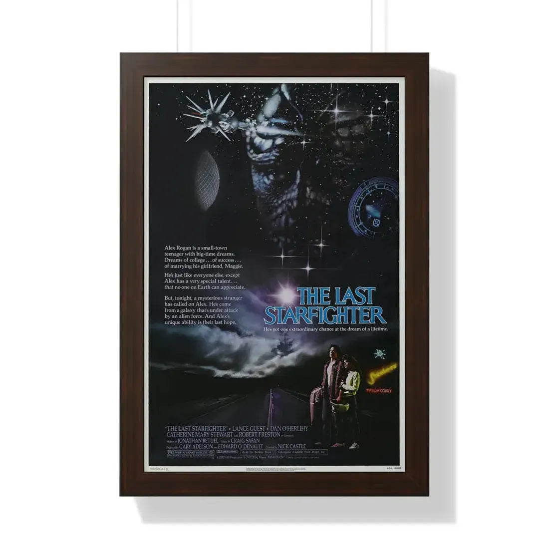 THE LAST STARFIGHTER 1984 - Framed Movie Poster 16″ x 24″ Walnut - The Sticker Space