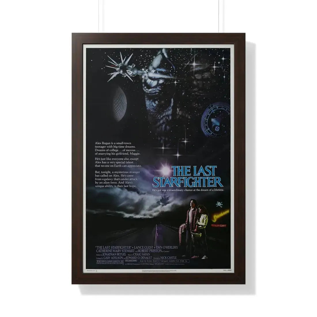 THE LAST STARFIGHTER 1984 - Framed Movie Poster 20" x 30" Walnut - The Sticker Space