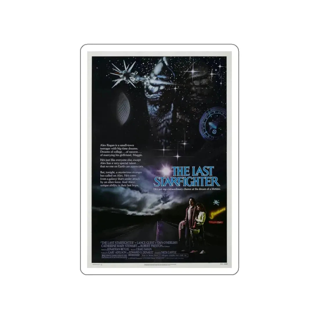 THE LAST STARFIGHTER 1984 Movie Poster STICKER Vinyl Die-Cut Decal 6 Inch - The Sticker Space
