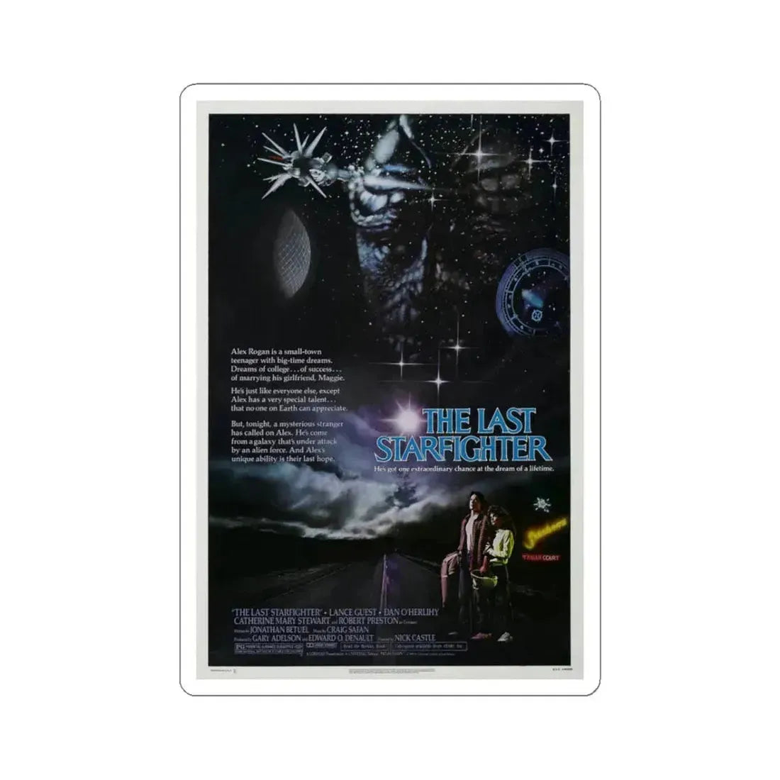THE LAST STARFIGHTER 1984 Movie Poster - STICKER Vinyl Kiss-Cut Decal 3 Inch White - The Sticker Space