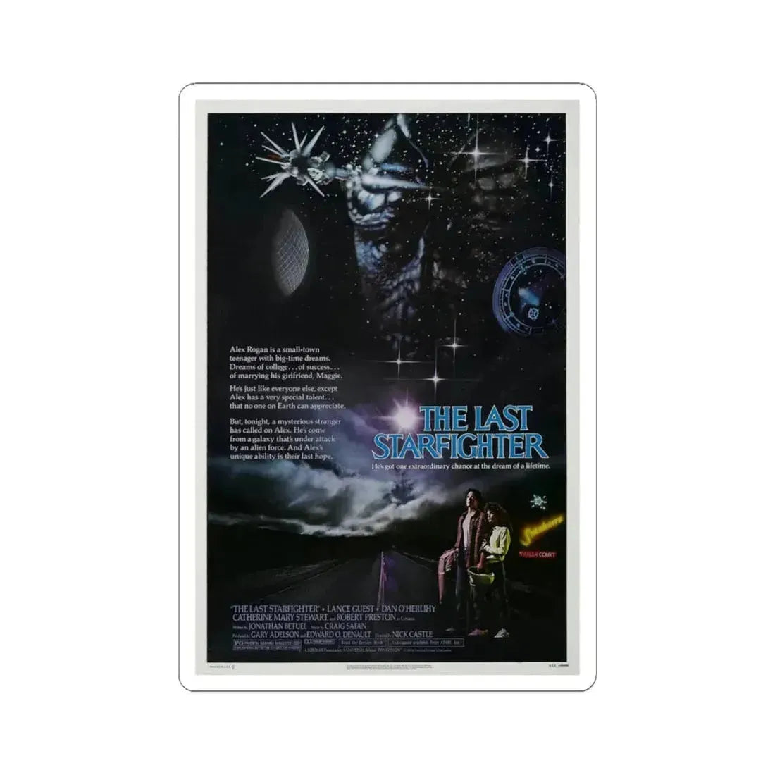 THE LAST STARFIGHTER 1984 Movie Poster - STICKER Vinyl Kiss-Cut Decal 4 Inch White - The Sticker Space