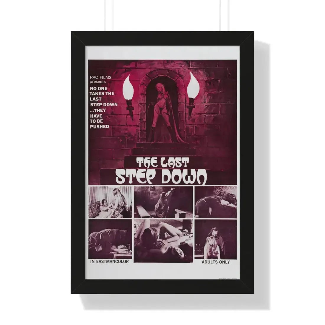 THE LAST STEP DOWN 1970 - Framed Movie Poster 16″ x 24″ Black - The Sticker Space