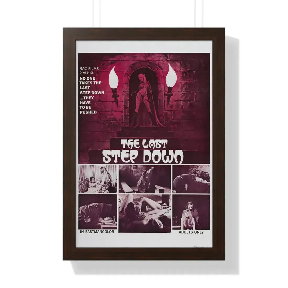 THE LAST STEP DOWN 1970 - Framed Movie Poster 16″ x 24″ Walnut - The Sticker Space
