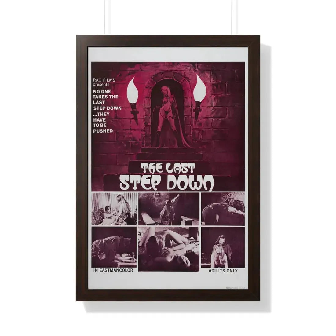 THE LAST STEP DOWN 1970 - Framed Movie Poster 20" x 30" Walnut - The Sticker Space
