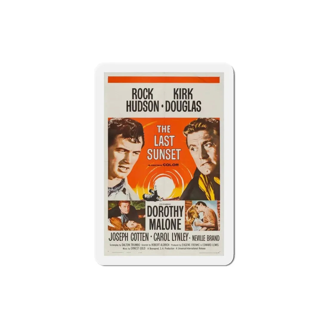 The Last Sunset 1961 Movie Poster Refrigerator Magnet 3 Inch - The Sticker Space