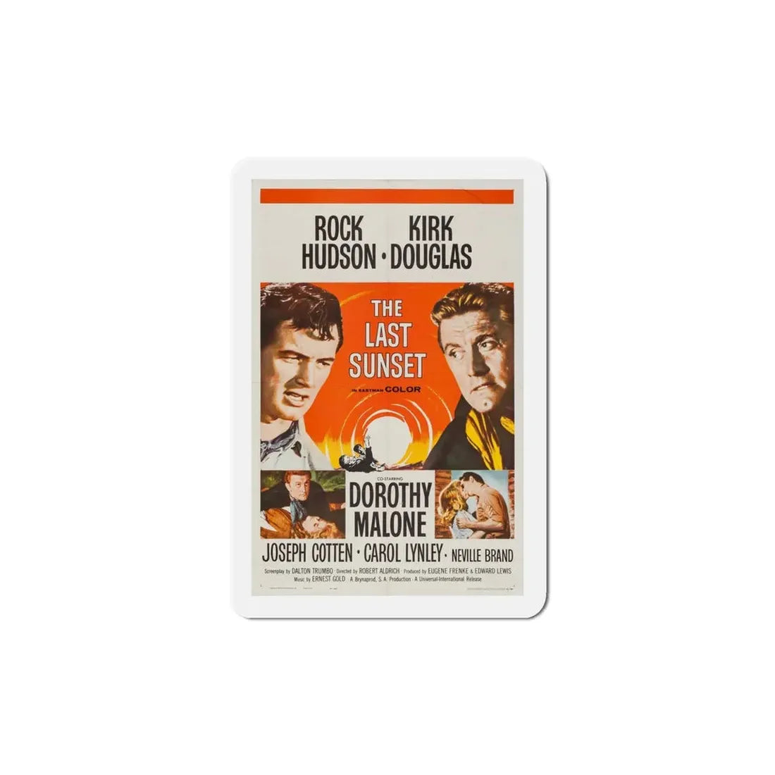 The Last Sunset 1961 Movie Poster Refrigerator Magnet 5 Inch - The Sticker Space