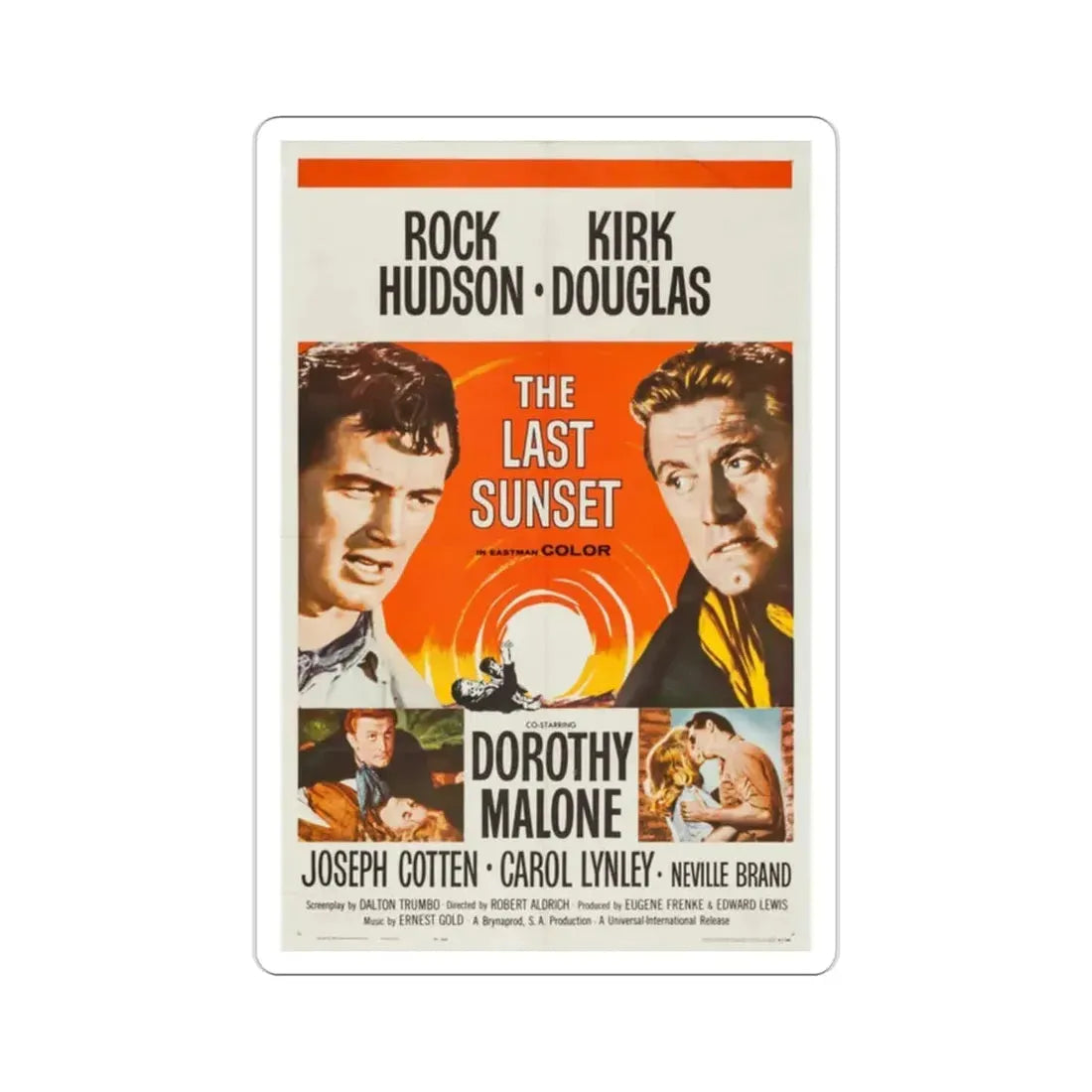 The Last Sunset 1961 Movie Poster STICKER Vinyl Die-Cut Decal 2 Inch - The Sticker Space