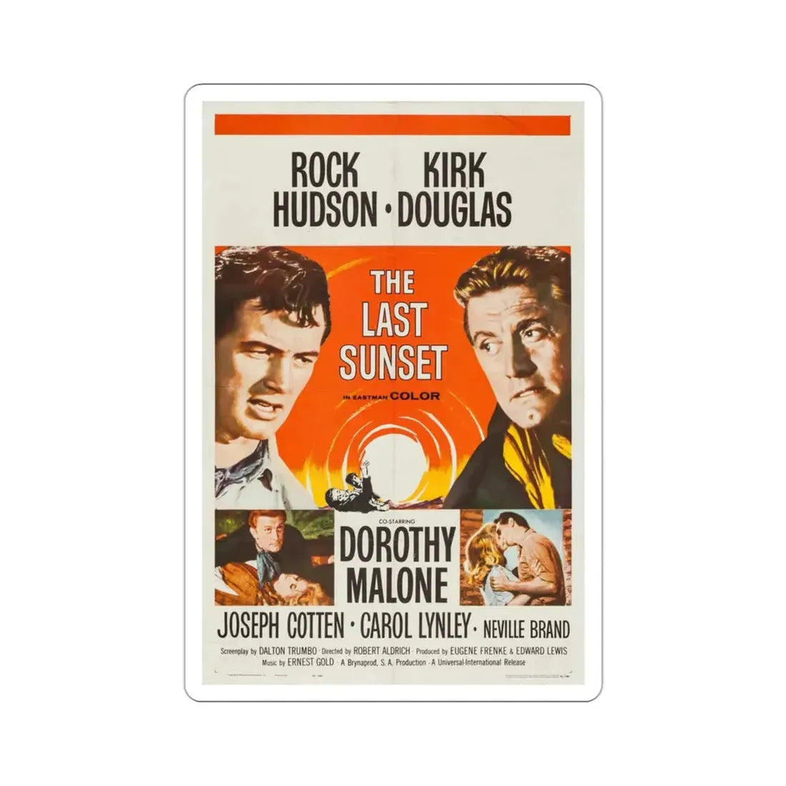 The Last Sunset 1961 Movie Poster STICKER Vinyl Die-Cut Decal 3 Inch - The Sticker Space