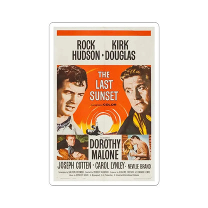 The Last Sunset 1961 Movie Poster - STICKER Vinyl Kiss-Cut Decal 4 Inch White - The Sticker Space