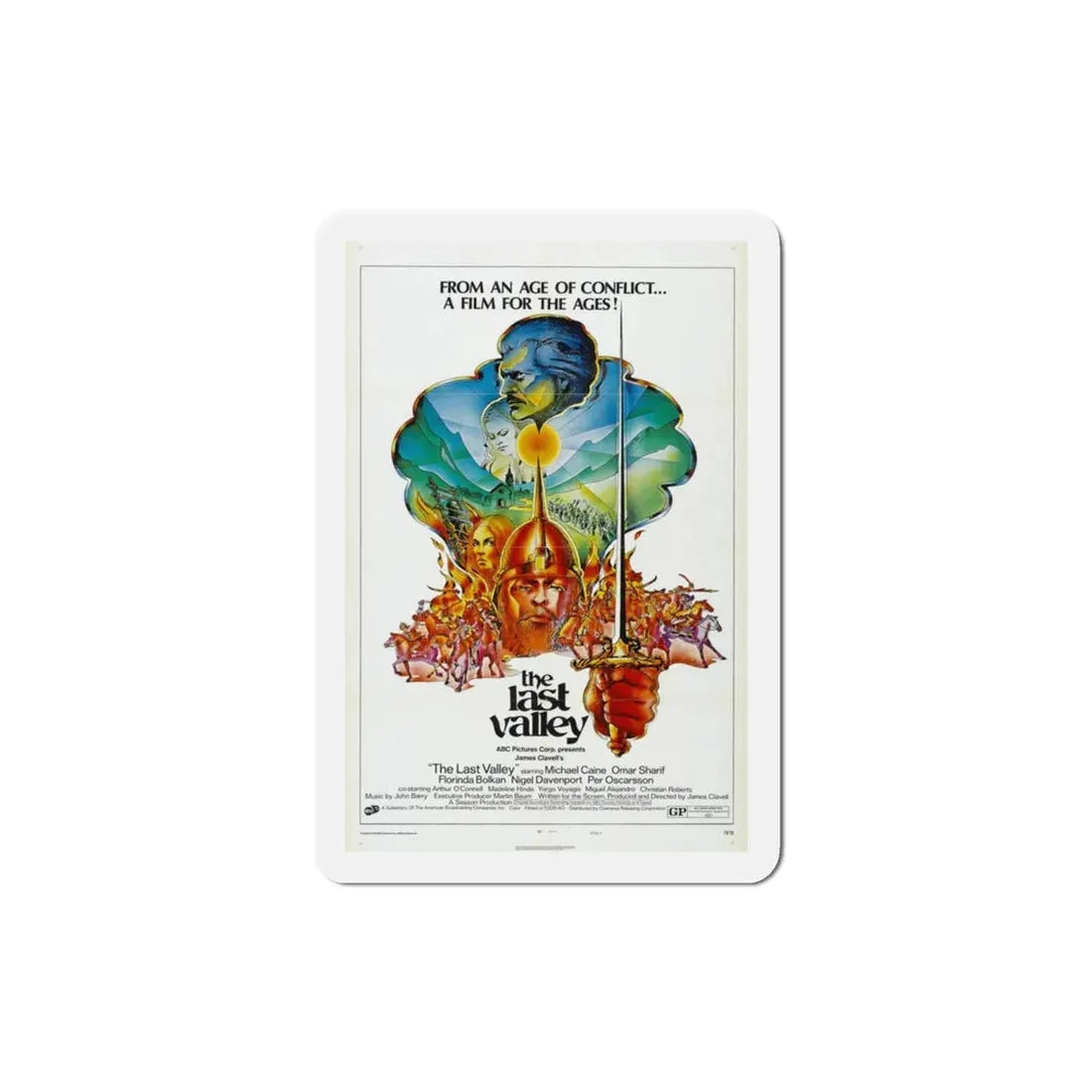 The Last Valley 1971 Movie Poster Refrigerator Magnet 3 Inch - The Sticker Space