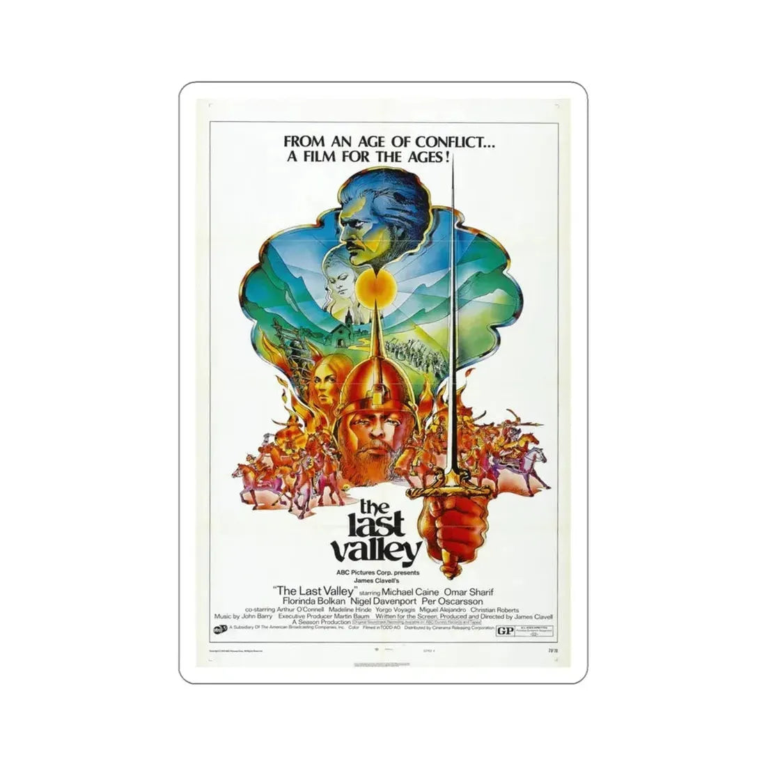 The Last Valley 1971 Movie Poster STICKER Vinyl Die-Cut Decal 4 Inch - The Sticker Space