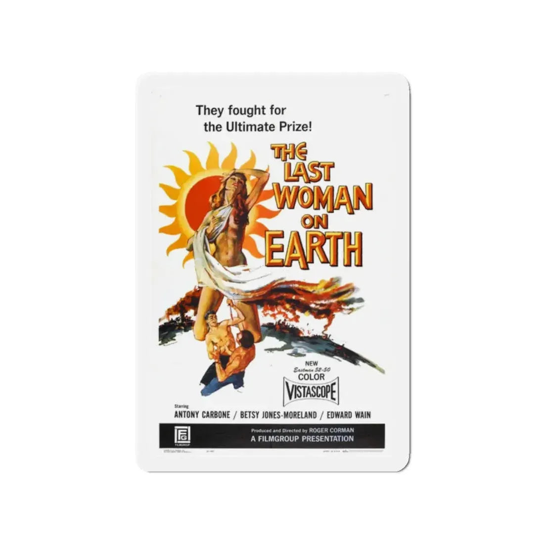 THE LAST WOMAN ON EARTH 1960 Movie Poster - Refrigerator Magnet 2 Inch Die-Cut - The Sticker Space