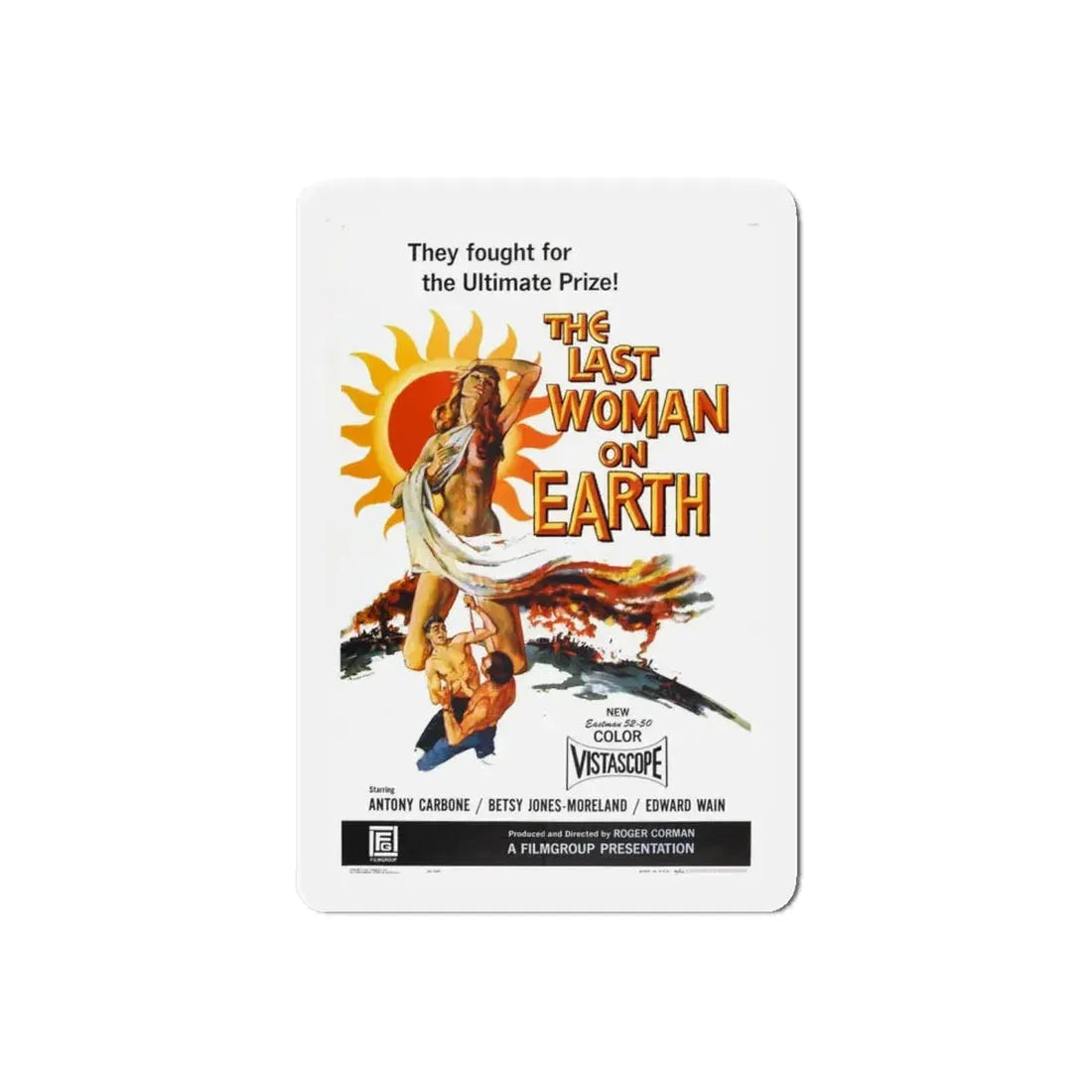 THE LAST WOMAN ON EARTH 1960 Movie Poster - Refrigerator Magnet 6 Inch Die-Cut - The Sticker Space