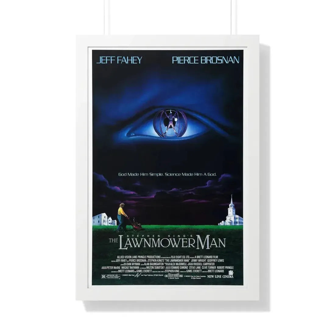 THE LAWNMOWER MAN 1992 - Framed Movie Poster 20" x 30" White - The Sticker Space