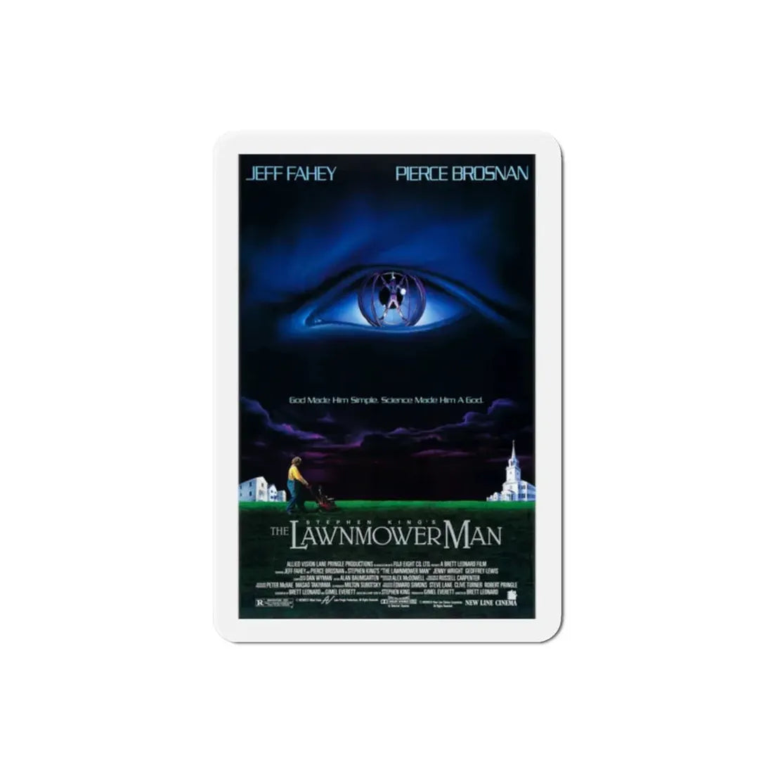 The Lawnmower Man 1992 Movie Poster Refrigerator Magnet 2 Inch - The Sticker Space