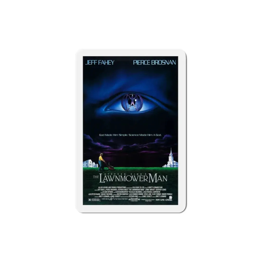 The Lawnmower Man 1992 Movie Poster Refrigerator Magnet 3 Inch - The Sticker Space