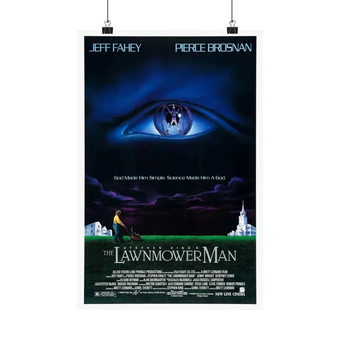 THE LAWNMOWER MAN 1992 - Paper Movie Poster 12″ x 18″ Matte - The Sticker Space
