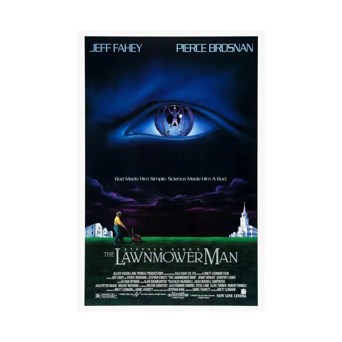 THE LAWNMOWER MAN 1992 - Paper Movie Poster - The Sticker Space