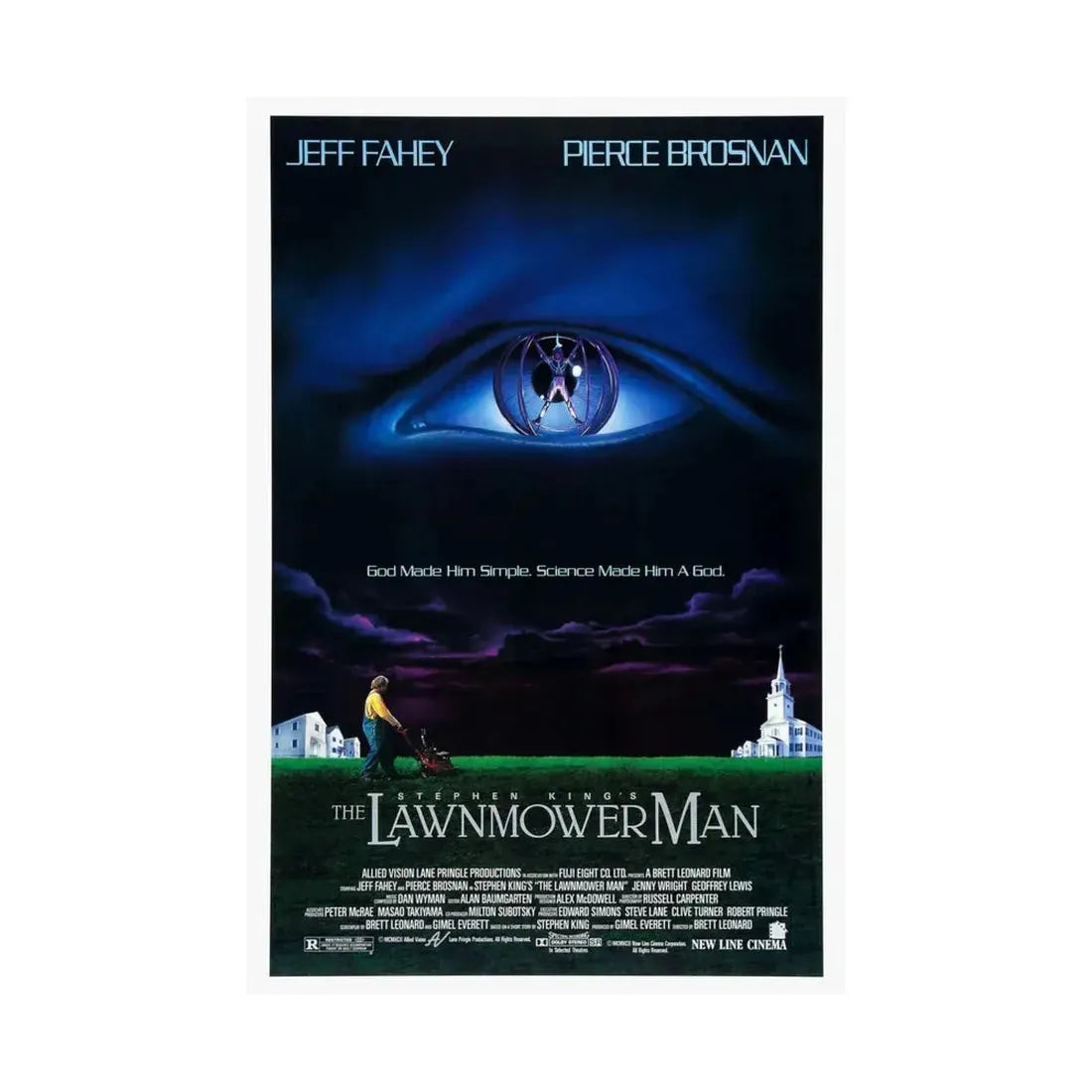 THE LAWNMOWER MAN 1992 - Paper Movie Poster - The Sticker Space